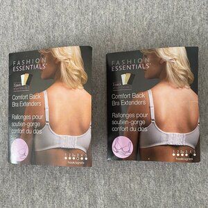 Fashion Essentials Comfort Back Bra Extenders Lot of 2 Size 3 and 4 Hook
